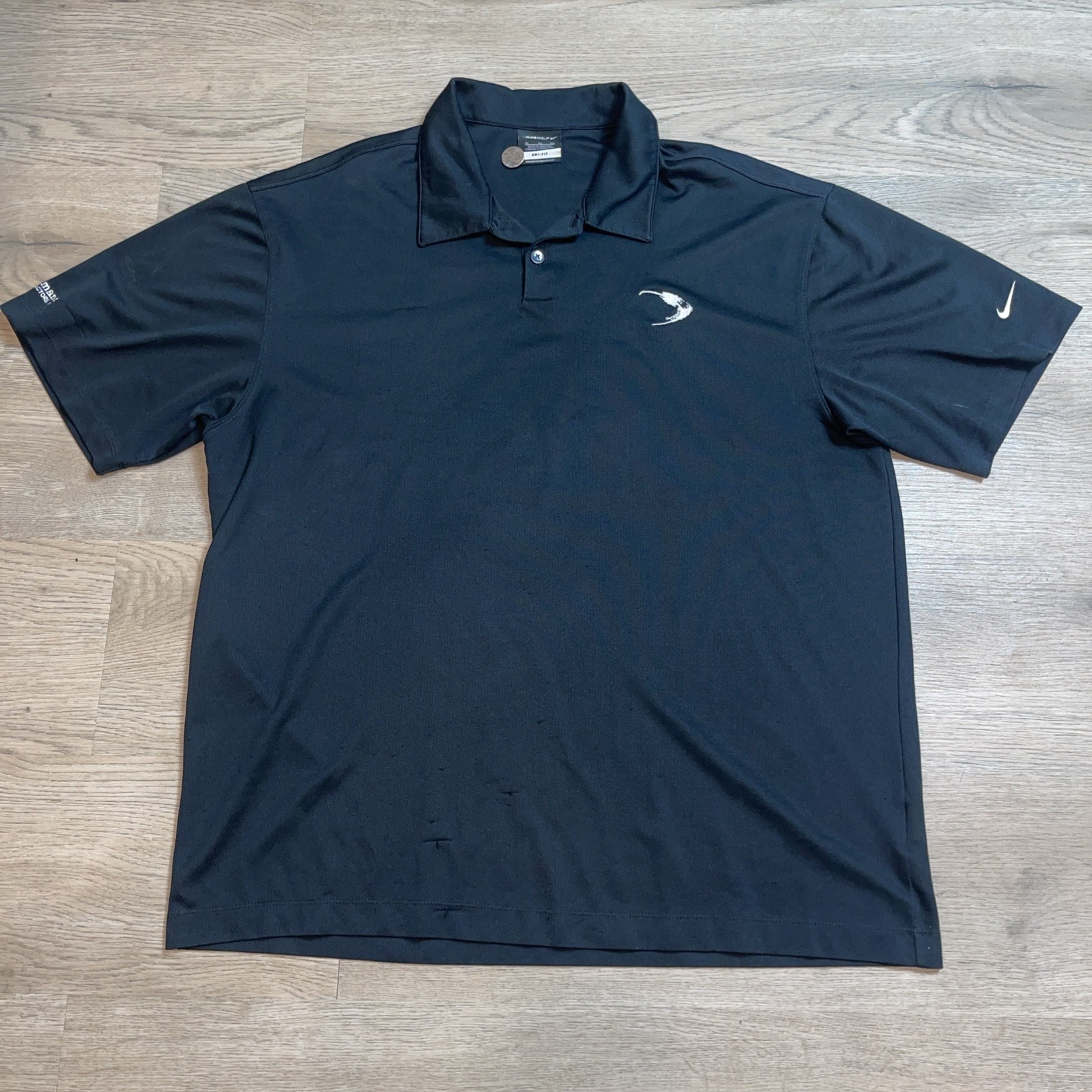 Nike Golf Polo Shirt Mens Xl Black DriFit Golf Performance Collar